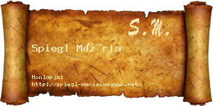 Spiegl Mária névjegykártya